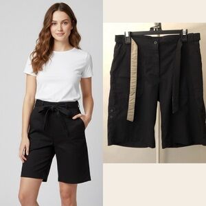 AVIA Activewear Lightweight Stretchable Wide Legs Black Medium Length Shorts